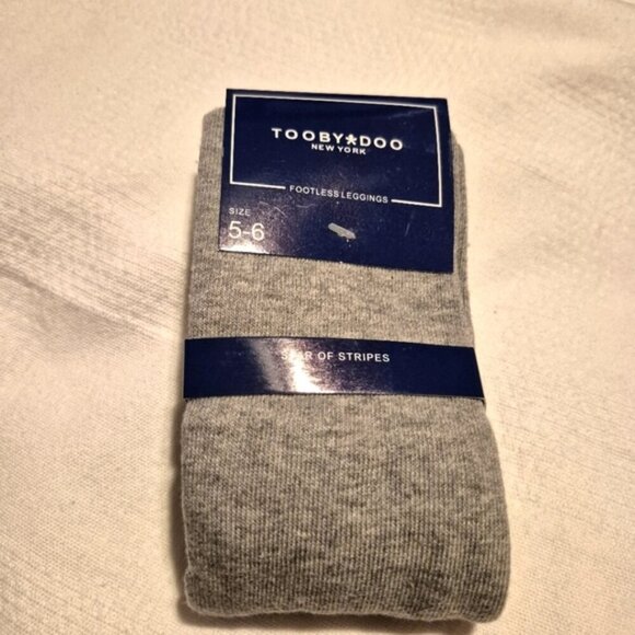 Tooby Doo girls size 5-6 footless sweater tights leggings gray NEW - Picture 1 of 5